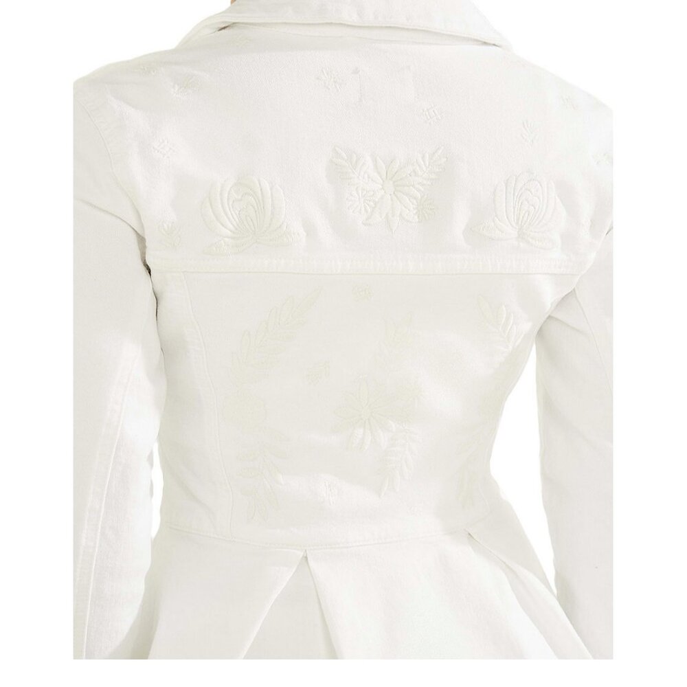 Guess Women's White  peplum Jean Jacket - Picture 3 of 13